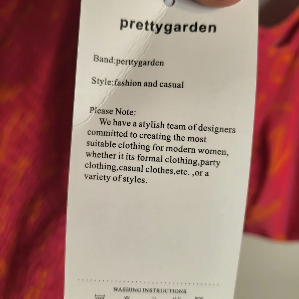 Pretty Garden New With Tags Orange & Fuchsia Floral Maxi Dress Pullover L–XL - Picture 10 of 12
